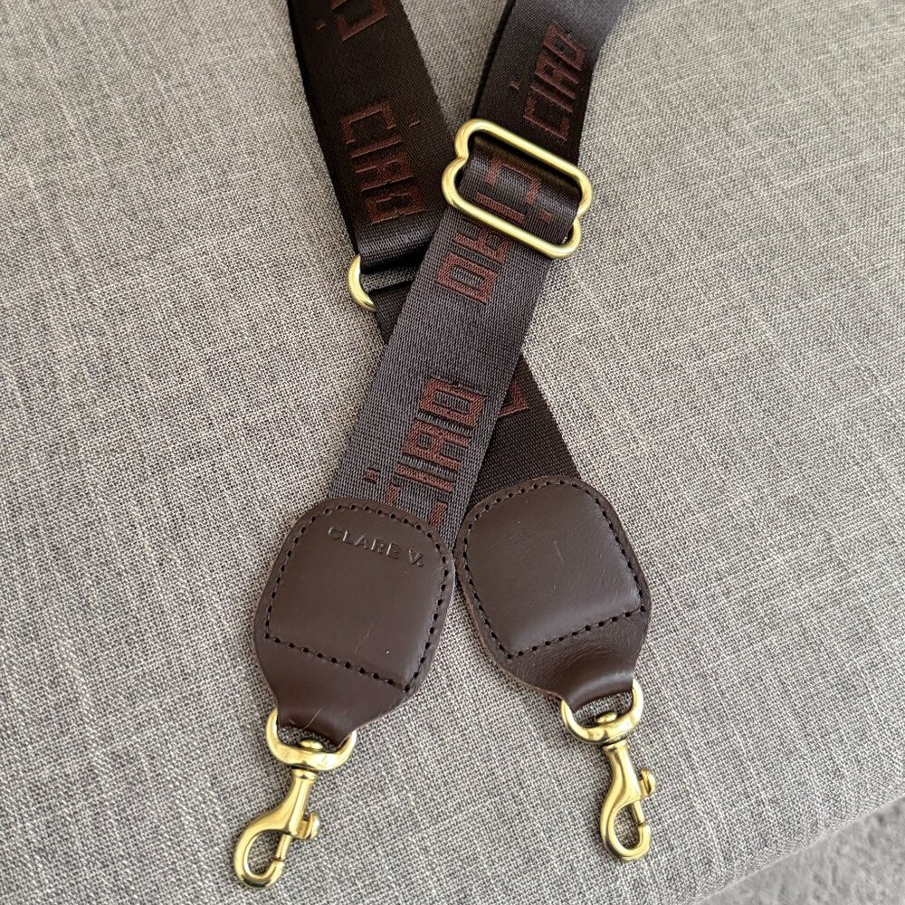 Clare V. Adjustable Crossbody Strap in Chocolate Brown